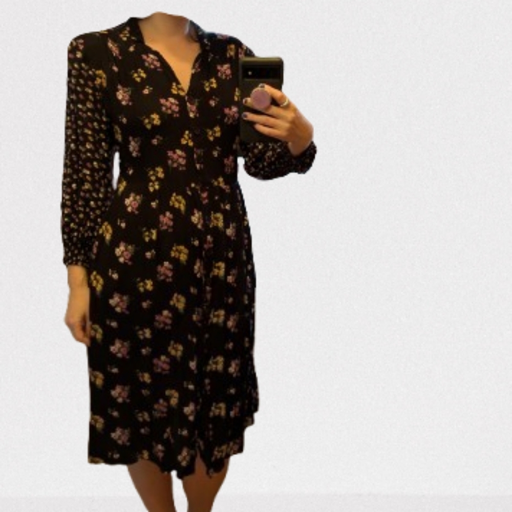 Floral Black Dress